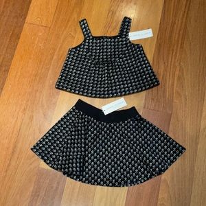 NWT Janie & Jack Black Shimmer Jacquard Set
